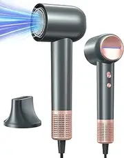 High Speed Hair Dryer, 150000 RMP Brushless Motor Blow Dryer for Fast Drying, 500 Millions Negative Ionic Hairdryer with Nozzle for Women Travel Salon, 4 Temps & 2 Speeds