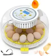 Sailnovo 18 Egg Incubator with Automatic Egg Turning, Egg Candler, Humidity C...
