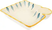 LABRIMP Ceramic Sushi Dumpling Plate Chip Dip Serving Dish Square Sashimi Plate