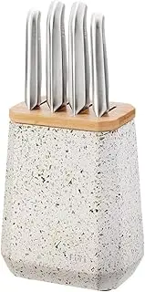 Furi Stone Knife Block Set, Olive Terrazzo (5 Pieces)