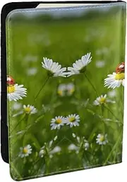 [JEJEA] Ladybug Daisy Print Travel Organizer Credit Cards Case Passport BookPassport Holder Cover Wallet forTraveling,, Black, One Size