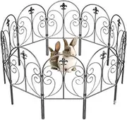 Garden Fences and Borders for Dogs - Rustproof Metal Fence Border No Dig - Animal Barrier Fence, 10 Decorative Garden Fences for Dog, Outdoor Dog Fence for Landscape Patio Yard Outdoor Arched