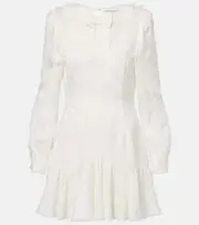 [Alessandra Rich] Alessandra Rich Bow-detail floral jacquard minidress AU 12 white