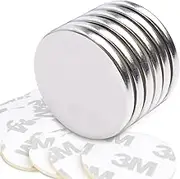 MIN CI Strong Neodymium Disc Magnets, 32x 3mm Rare Earth Powerful With Double-Sided Adhesive for Wall, Fridge DIY Whiteboard, Cute Locker 6 Pack