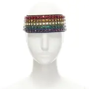 NWT Auth GUCCI Webby rhinestone crystal encrusted Rainbow Web headband $800
