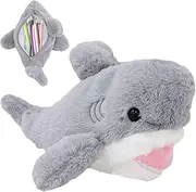 Plush Animal Pencil Bag, Cute Pen Organizer Pouch Stuffed Shark Stationery Bag, Plush Pencil Holders for Pencils Crayon, Eraser, Tape, Ballpoint
