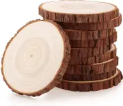 Wooden Discs 20 Pieces Wooden Log Discs 9-10cm Unfinished Wooden Circles Undrilled Wooden Circles without Hole for DIY Crafts Wooden Discs Wedding Cen