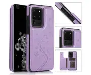 For Samsung Galaxy S20 Ultra Leather Cover Wallet - Purple