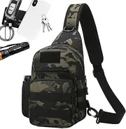 Travel Sling Bag | Camping Daypack | Adjustable Straps Small Backpack Chest Bag Daypack Fanny Pack for Outdoors Hiking Traveling