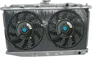 Aluminum Racing Radiator + Fans Compatible For Civic CRX CR-X 1.5L 1.6L MT 1988-1991
