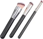 Beaupretty 3pcs Makeup Brush Cosmetic Tools for Foundation and Concealer Birch Handle Comfortable Grip for Daily and Professional Use