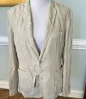 120% Lino Linen Suit Jacket Women’s Size M Beige NWT