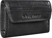 [STILORD] Bowie Leather Key Case Key Case and Wallet Small Case Key Organiser Slim Wallet Mini Key Pocket for Credit Cards with Key Fobs