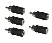 5pc 3.5mm 1/8" Mono Jack to 1-RCA Male Plug Y Splitter Audio Cable Adapter