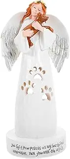 FUTUREORYY Angel Holding Dog Statue Resin Angel Ornaments for Pet Remembrance for Garden Decor Heartfelt Housewarming Tribute