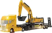 ZUKULIFE Construction Vehicles and Construction site Excavator Flat Bed Truck with Excavator