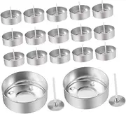 HOMSFOU 1 Set Aluminum Box Candle Wick Holder Metal Candle Cup Tea Lights Holders Tea Light Cups Pure Cotton