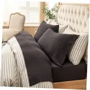 Jersey Knit 4pc Bed Sheet Set 100% T-Shirt Cotton Super Soft Queen Deep Brown
