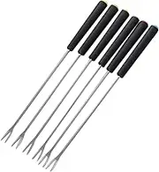 NAMOARLY 6Pcs Stainless Steel Fondue Dipping Forks Set Comfortable Grip Dessert Tools for Parties Hotels and Cafes for Chocolate Cheese and Fruit Dipping
