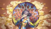 Anime anime girls peacock feathers fantasy art girl Playmat Gaming Mat Desk