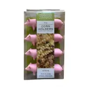 Charcoal Companion Pink Pig Corn Cob Holders 8 Piece Set of 4 Pairs New NIB