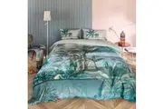 Bedding House Canopy Blue Green Sateen Quilt Cover Set