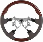 steering wheel, wood grain wheel, Compatible with Camry Landcruiser Prado Hilux, leather driving control wheel