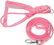 BUGUUYO 1 Set Dog Harness and Leash for Pets Soft Microfiber Costume with Rhinestone Design Comfortable Chest Strap and Rope Set for Photography and Cosplay for Daily Walks