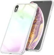 Asgens Compatible with iPhone Xs Max 6.5 inch Laser Case, Rainbow Laser Iridescent Bling Glitter Luxury Case Slim TPU and Hard PC Shockproof Protective Cover for iPhone Xs Max 6.5" Girls Women