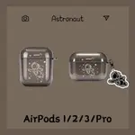 創意宇航員帶挂件兼容 APPLE AIRPODS 3 2021 1/2 PRO 2 CASE 無線藍牙耳機充電蓋 TPU