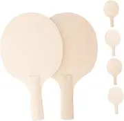 6pcs Wooden Table Tennis Blanks Unfinished Sport Paddles with Grip for Crafters