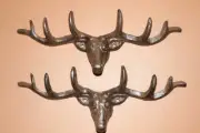 Antler Coat Hooks Wall Mounted Rack, Cast Iron - 2 of W-73