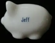 LUCKY PENNY PORCELAIN MINIATURE PIGGY BANK - JEFF