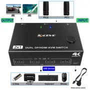 Dual Channel KVM Switch Multi-computer Host DP Interface Shared Display