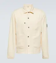 [C.P. Company] C.P. Company Single-breasted cotton and linen overshirt AU 99 white