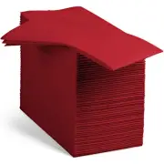 100 Linen-Feel Colored Paper Napkins - Decorative Cloth-Like Burgundy Dinner ...