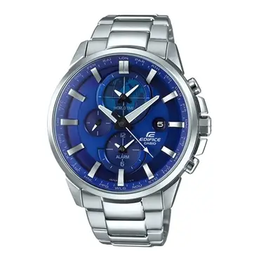EDIFICE 世界地圖新風範日曆指針腕錶 - 藍/45.3mm (ETD-310D-2A)