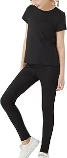[DANI CHINS] DaniChins Girl Athletic Shirt and Compression Leggings Set for Workout Sports