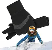 [Generic] Gloves for Cold Weather - Touchscreen Thermal Gloves Fleece Warm Gloves - Windproof Insulated Gloves Non-Slip Men Gloves for Hiking & Driving