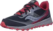 [Saucony] Peregrine 11 Shield Running Shoe, Black/RED, US Unisex Big Kid