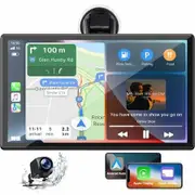 9 Inch Wireless Carplay with 1080P Reverse Camera,Portable Car Play Radio Audio Receiver,Car Stereo with Mirror Link,GPS Navigation,Bluetooth,FM,Siri
