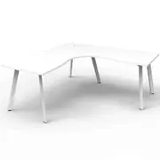 Rapidline Rapid Eternity Corner Workstation 1 Person W1800 X W1800 X D750 X H730Mm White Top White Frame