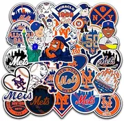 30 PCS New York American Mets Baseball Stickers for Water Bottle, Laptop, Bicycle, Computer, Motorcycle, Travel Case, Car Decal Decoration Sticker