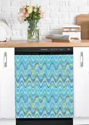 Dishwasher Magnet Cover - Reusable Magnetic Tiles Decal - Pack of 4 Tiles - V055