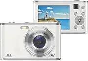 Digital Camera HD 1080P Kids Camera Lanyard 48MP 2.4" IPS Screen 16X Zoom Anti-Shake Pocket Digital Camera for Travel Photography Vlogging for Kids (White)