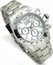 TECHNOS TSM401SW Chronograph White Dial Stainless Steel Quartz Watch Japan