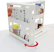Dutiplus Medicine Cabinet Organizer 2-Tier Pull-and-Rotate Shelf Storage Rack Organizer for Holding Vitamins, Supplements Cosmetics 11" H x 4.1" W x 11.25" L
