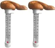 2PCS Poop Swimming Pool Thermometer, Water Thermometer Poop Shaped, Prank Floating Pool Meter Pond, for Ice Bath, Outdoor & Indoor Swimming Pools, Spas, Hot Tubs, Aquarium, 18 * 8cm