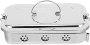 FRCOLOR Stainless Steel Tool Box With Lid And Holes Doctor Tool Tray For Doctor Tool Tools
