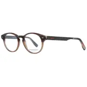 Ermenegildo Zegna ZC 5008 Men Brown Optical Frame Oval Full Rim Eyeglasses